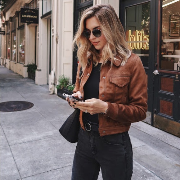 Abercrombie Faux Suede Trucker Jacket 